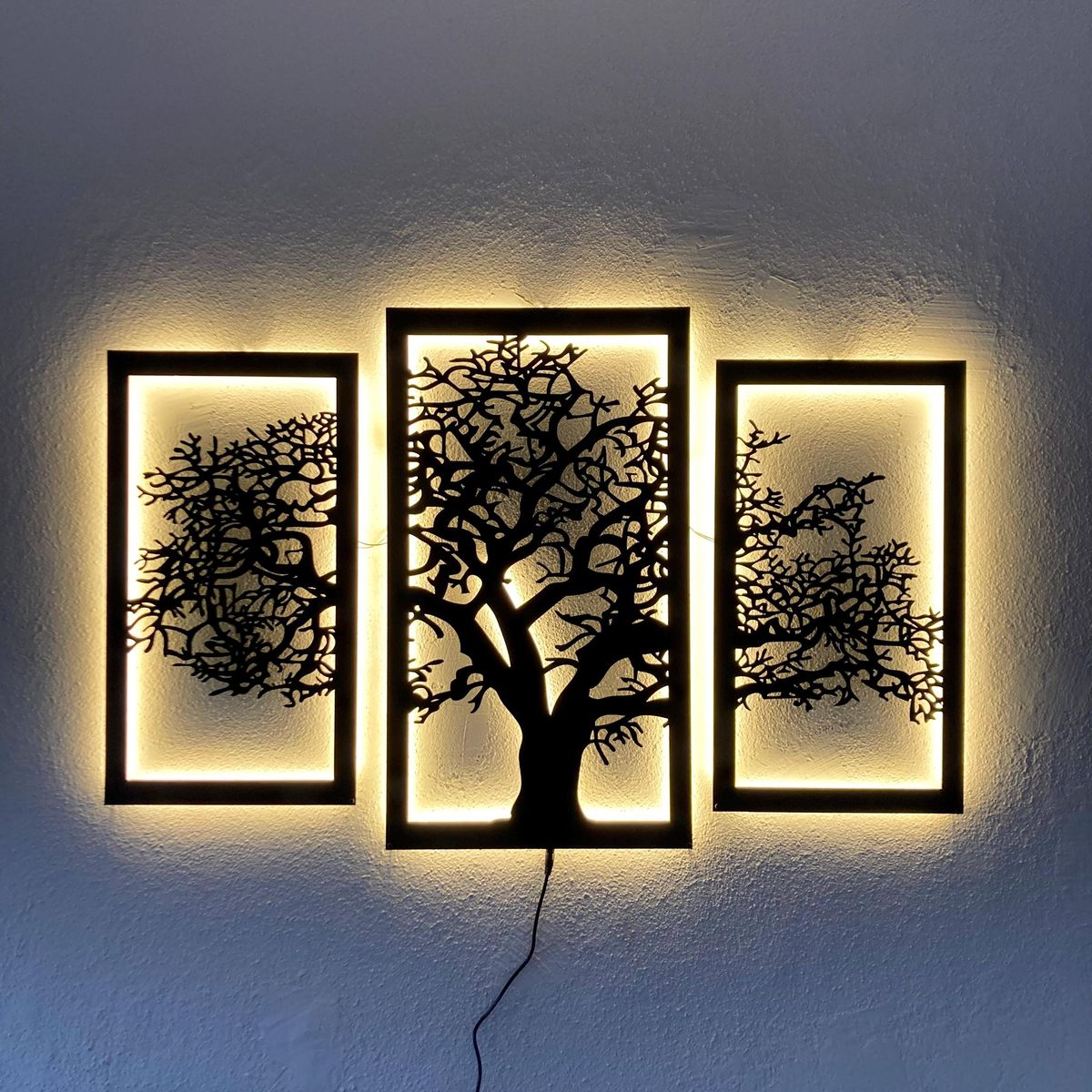 Triple Panneau Arbre de Vie Lumineux