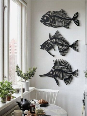 Squelettes de poissons artistiques