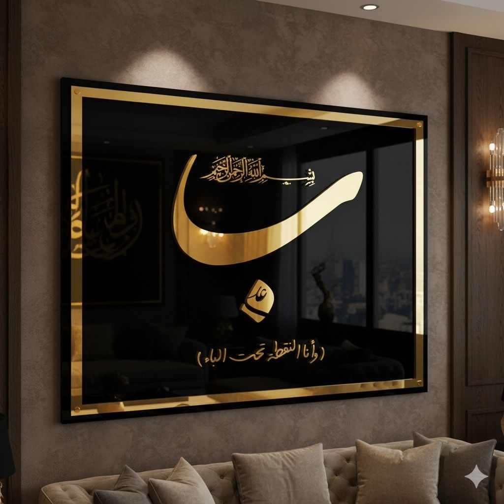 Calligraphie Arabe Basmallah Dorée