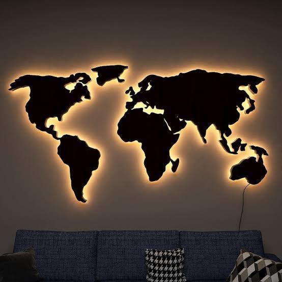 Carte du Monde Lumineuse