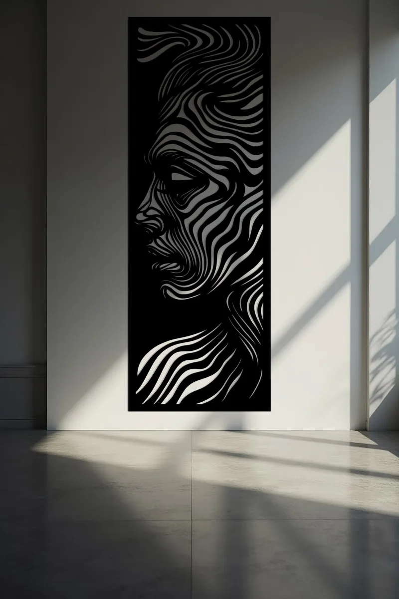 Art Abstrait Visage Ondulé