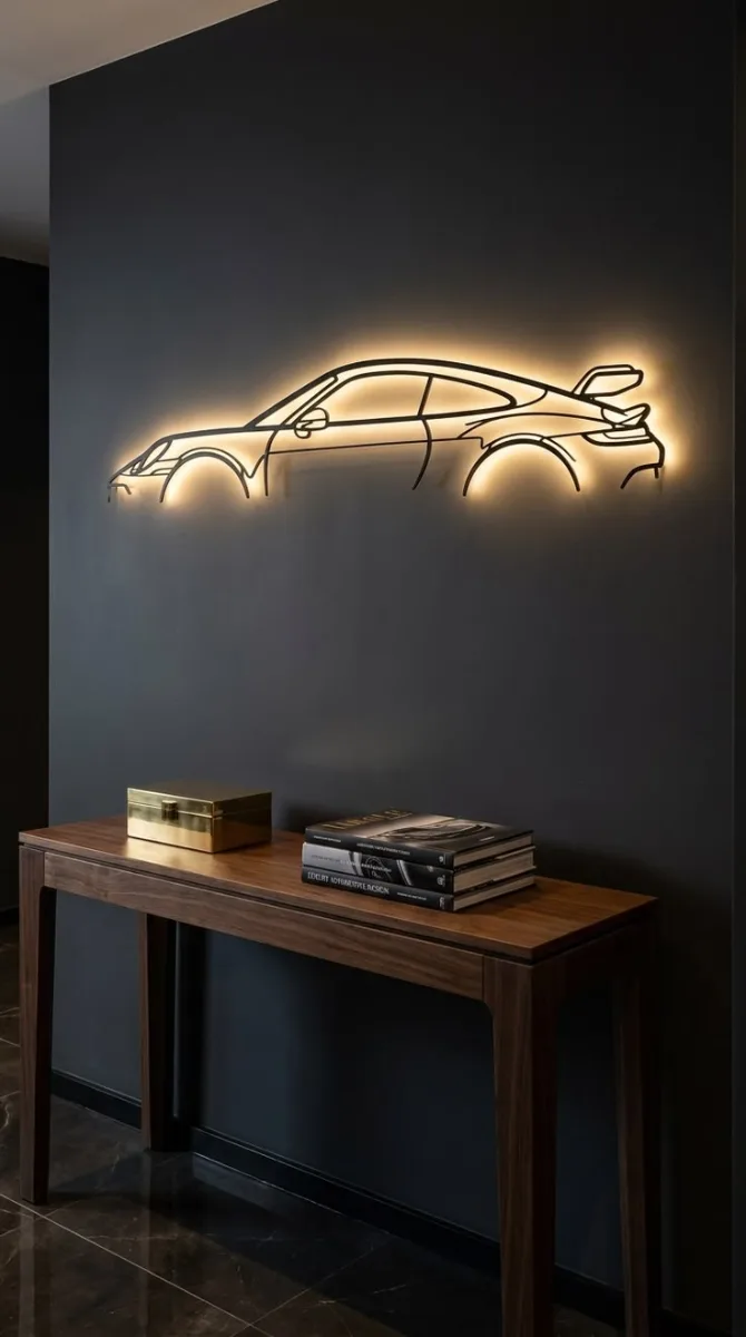 Silhouette Porsche Lumineuse