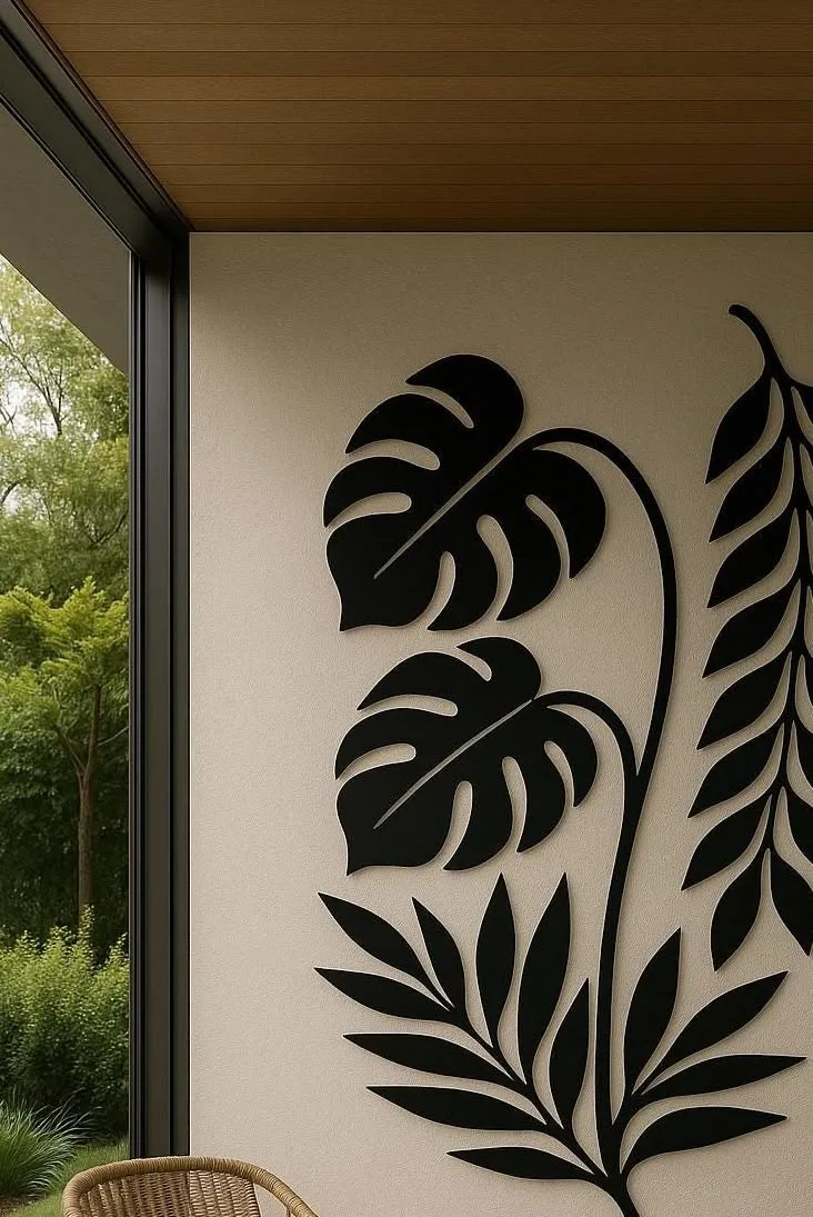 Feuilles Tropicales Monstera Noires