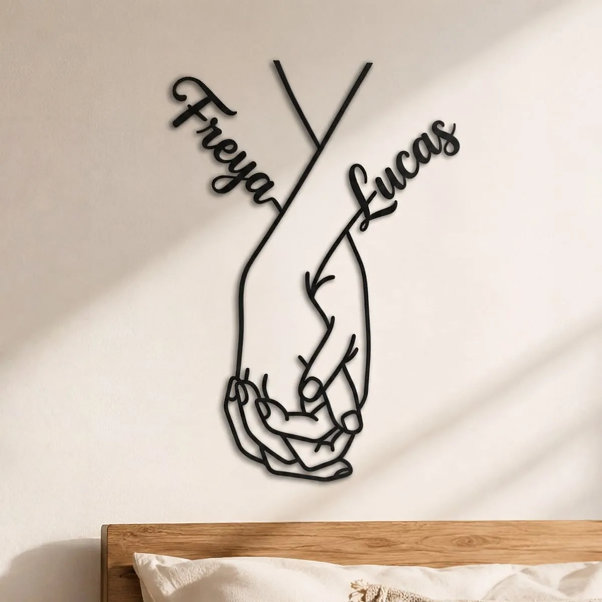 Mains Entrelacées Noms Personnalisés