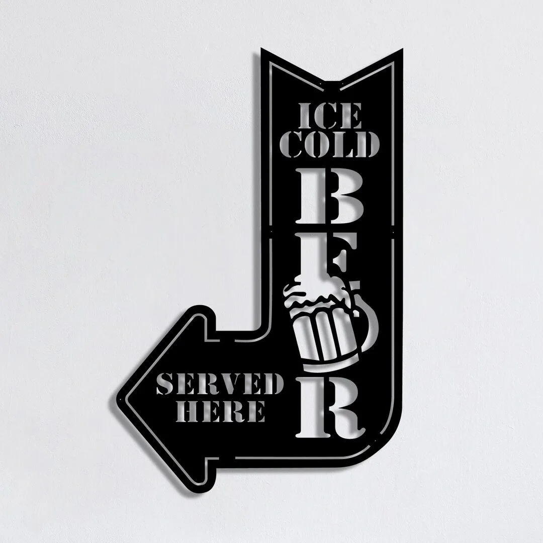 Panneau Bière Glacée Style Vintage