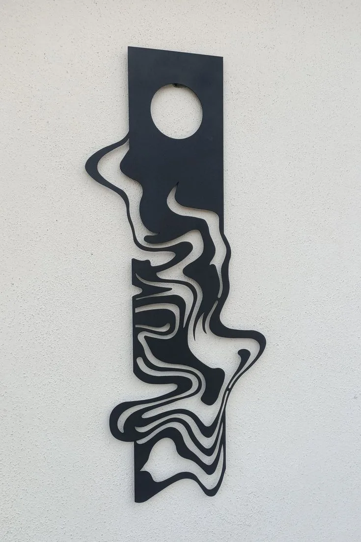 Panneau Abstraction Ondes Fluides