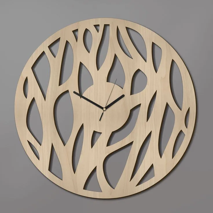 Horloge Murale Abstraite Feuilles