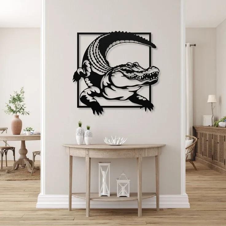 Tableau Alligator Sortant du Cadre