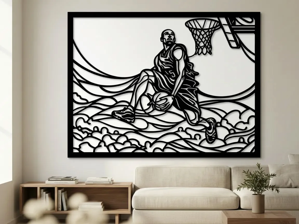 Panneau Basketball Joueur Abstrait