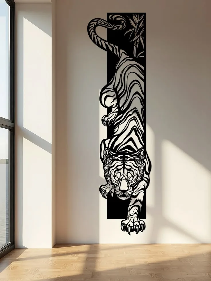 Tigre Rôdeur Bambou Art Mural