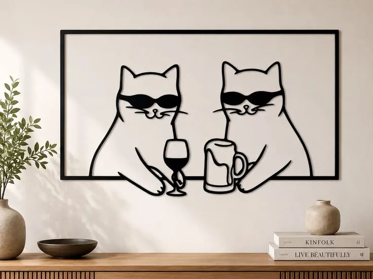 Chats Cool Buvant Verre