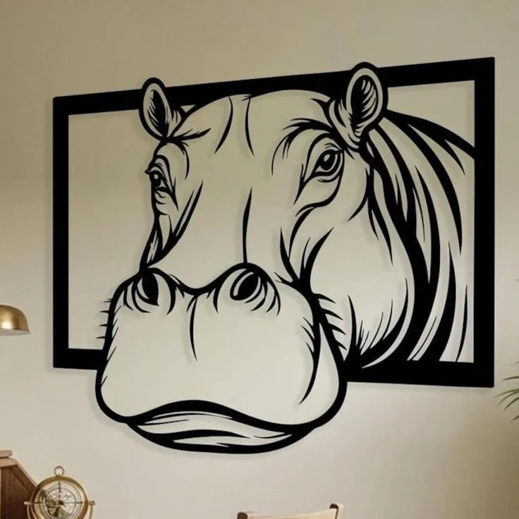Tête d'Hippopotame Majestueuse