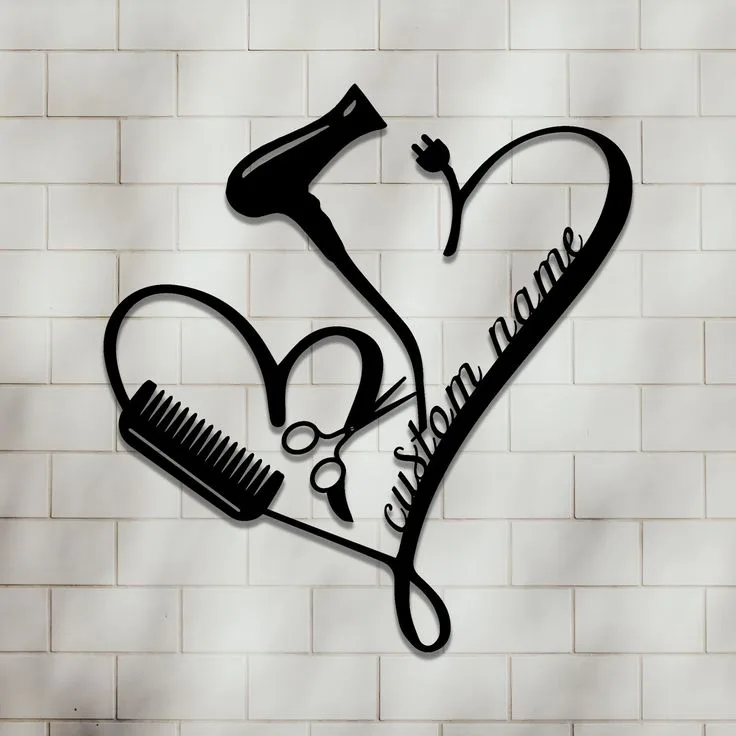 Logo Coiffeur Personnalisé Cœur