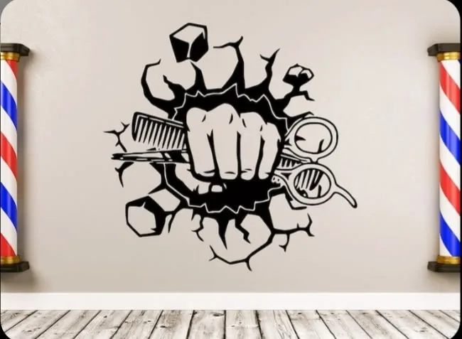 Art mural coiffeur