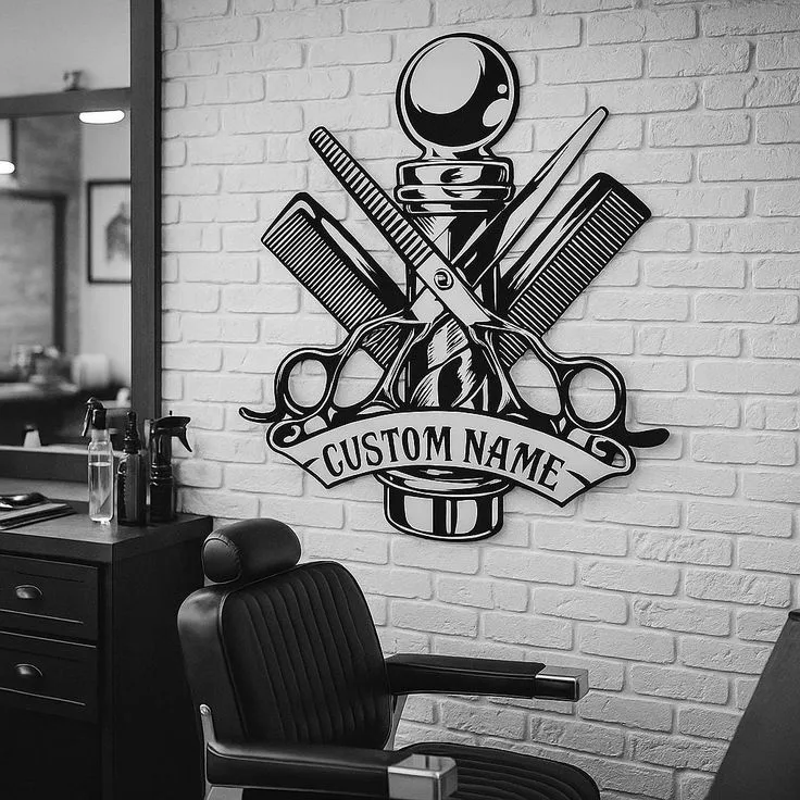 Emblème Barber Shop Personnalisable