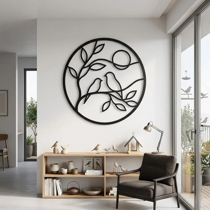 Oiseaux Sur Branche Circulaire