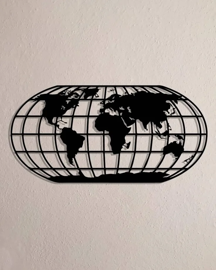 Carte du Monde Métallique