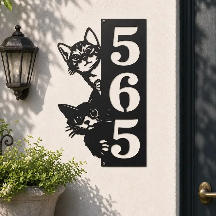 Numéro de maison avec Chats