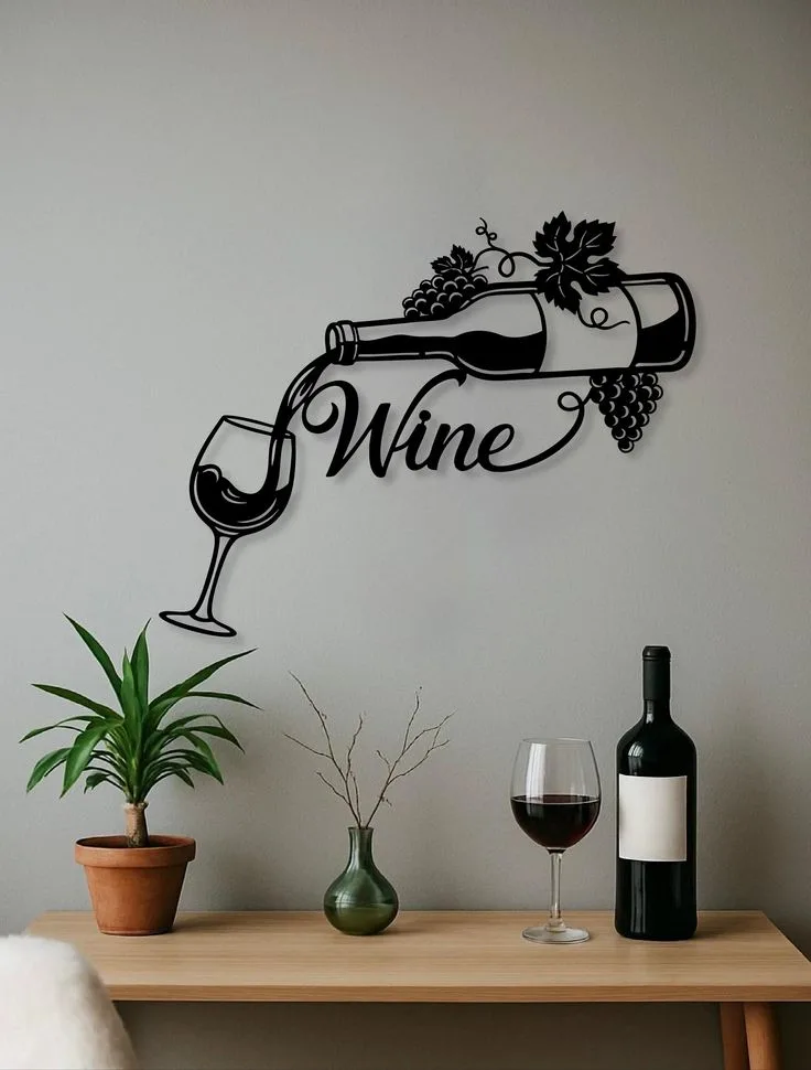 Panneau Mural Bouteille de Vin