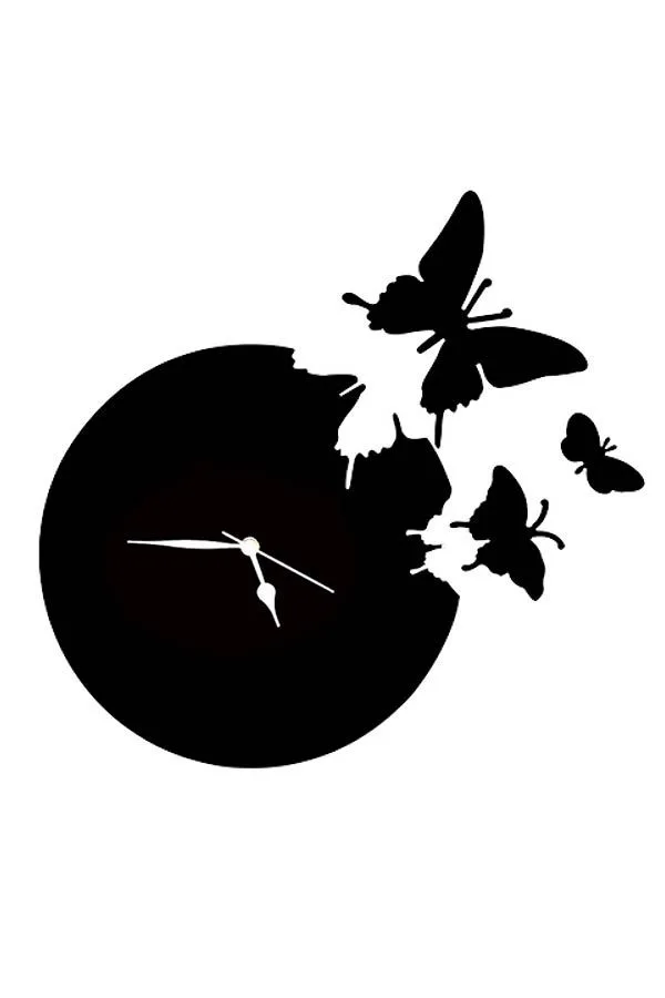 Horloge murale papillons envolés