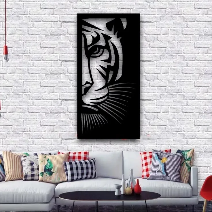 Tête de Tigre Stylisée Noire