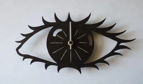 Horloge Œil Abstraite Noire