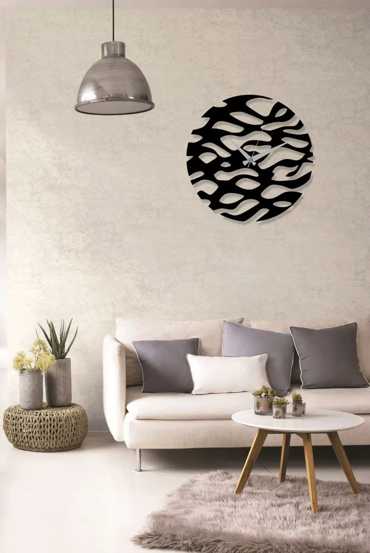 Horloge design abstraite noire