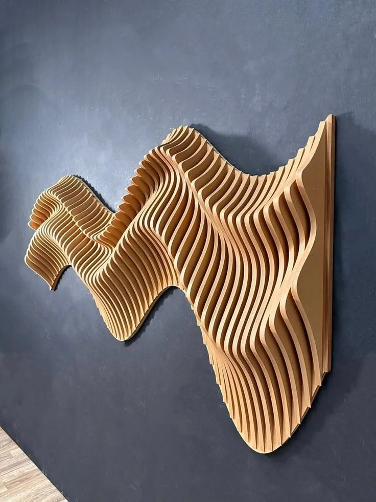 Vague Abstraite Bois 3D