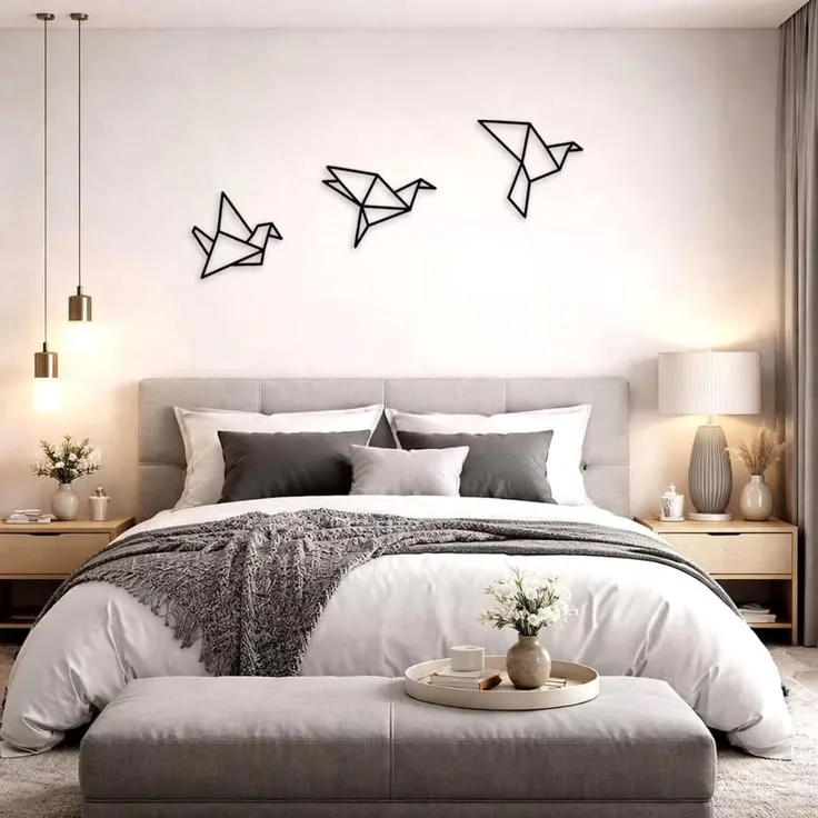Oiseaux Origami Vol en Aluminium