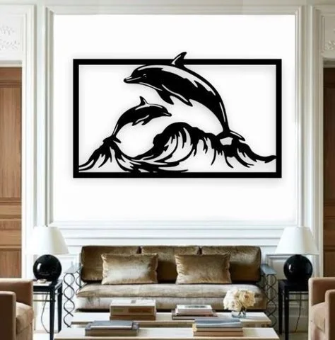 Dauphins Nageant sur Vagues