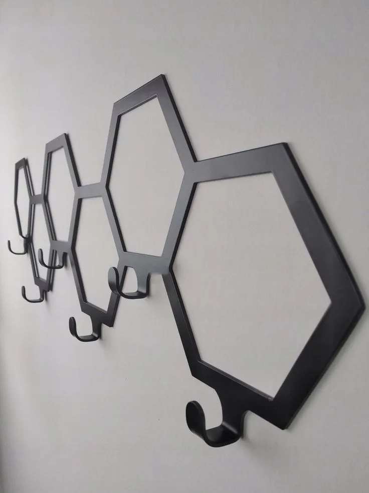 Patère Murale Hexagonale Design