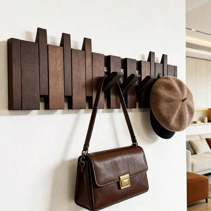 Porte-manteau mural design géométrique