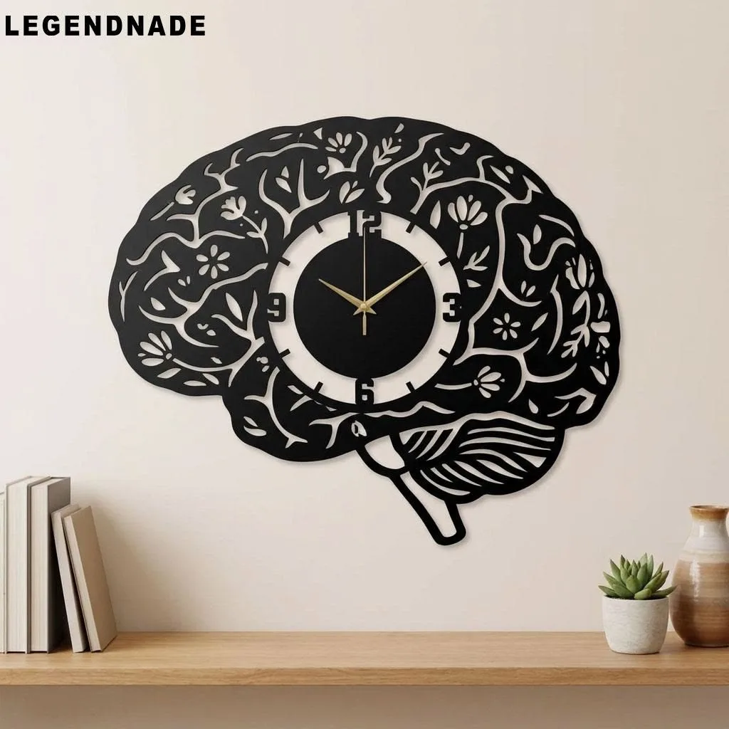 Horloge murale Cerveau Fleuri